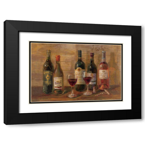 Wine Tasting Black Modern Wood Framed Art Print with Double Matting by Nai, Danhui