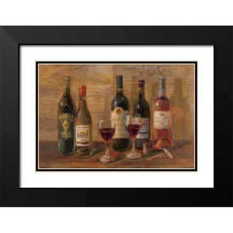 Wine Tasting Black Modern Wood Framed Art Print with Double Matting by Nai, Danhui