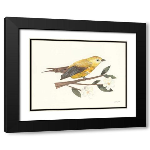 Birds and Blossoms I Black Modern Wood Framed Art Print with Double Matting by Prahl, Courtney