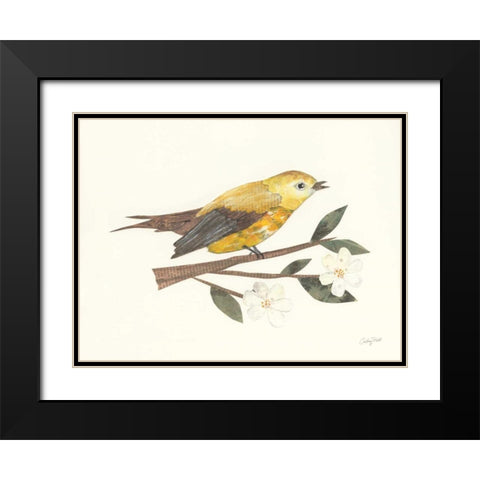 Birds and Blossoms I Black Modern Wood Framed Art Print with Double Matting by Prahl, Courtney