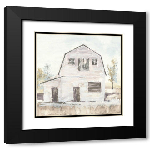 White Barn VI Black Modern Wood Framed Art Print with Double Matting by Paschke, Chris