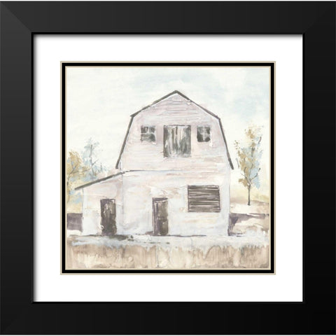 White Barn VI Black Modern Wood Framed Art Print with Double Matting by Paschke, Chris