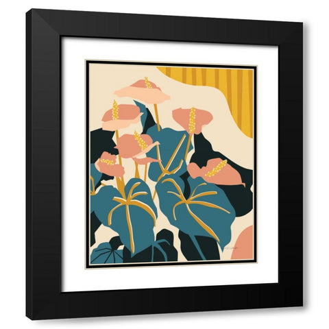 Anthurium Black Modern Wood Framed Art Print with Double Matting by Gallagher, Megan