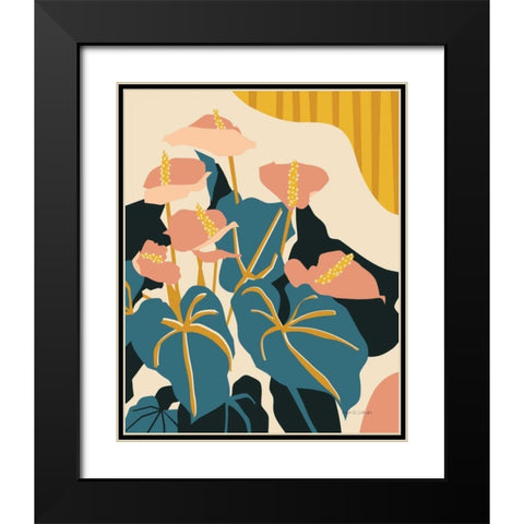 Anthurium Black Modern Wood Framed Art Print with Double Matting by Gallagher, Megan