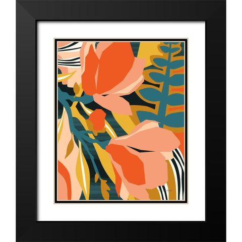 Blossoming Black Modern Wood Framed Art Print with Double Matting by Gallagher, Megan
