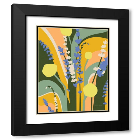 Lavender and Craspedia Black Modern Wood Framed Art Print with Double Matting by Gallagher, Megan