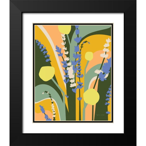 Lavender and Craspedia Black Modern Wood Framed Art Print with Double Matting by Gallagher, Megan