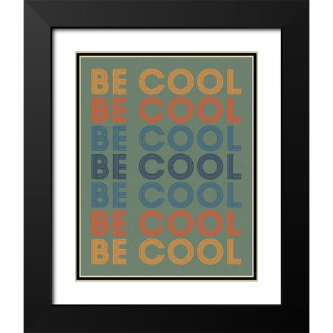 Retro Words II Green Black Modern Wood Framed Art Print with Double Matting by Wild Apple Portfolio