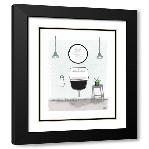 Bold Bath II Neutral Black Modern Wood Framed Art Print with Double Matting by Averinos, Melissa