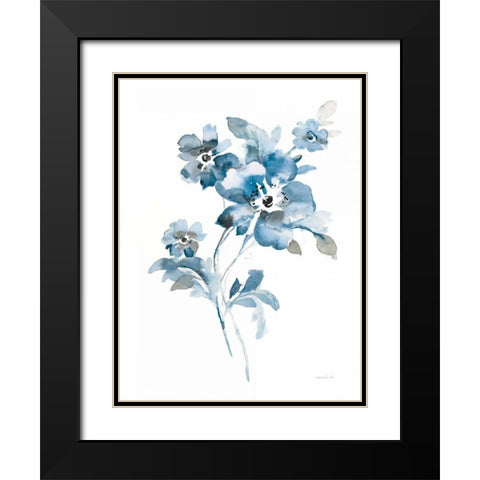 Blues of Summer I Black Modern Wood Framed Art Print with Double Matting by Wild Apple