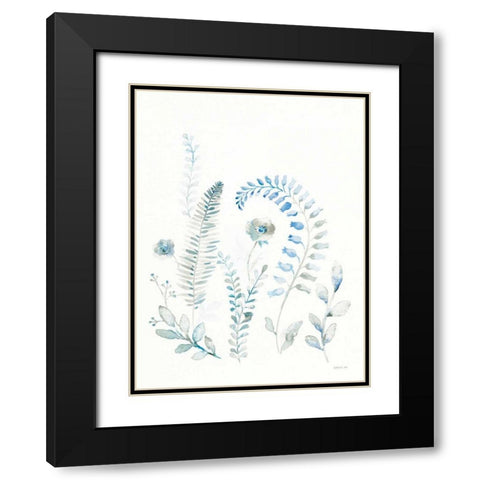 Malmo Garden II Black Modern Wood Framed Art Print with Double Matting by Nai, Danhui