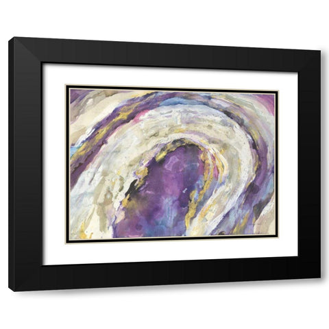 Flow Black Modern Wood Framed Art Print with Double Matting by Nai, Danhui