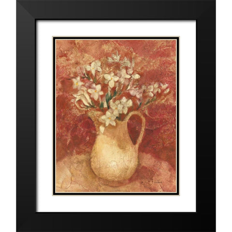 Pitcher of Freesia Black Modern Wood Framed Art Print with Double Matting by Hristova, Albena