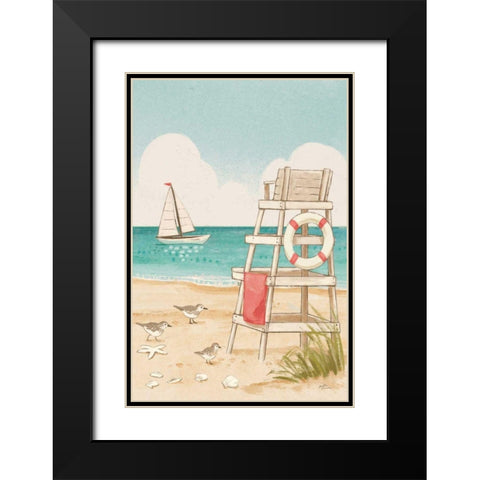 Beach Time III Vertical NW Black Modern Wood Framed Art Print with Double Matting by Penner, Janelle