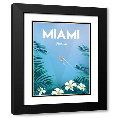 Miami Black Modern Wood Framed Art Print with Double Matting by Escalante, Omar