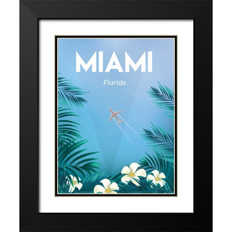 Miami Black Modern Wood Framed Art Print with Double Matting by Escalante, Omar