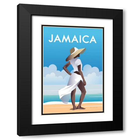 Jamaica Black Modern Wood Framed Art Print with Double Matting by Escalante, Omar