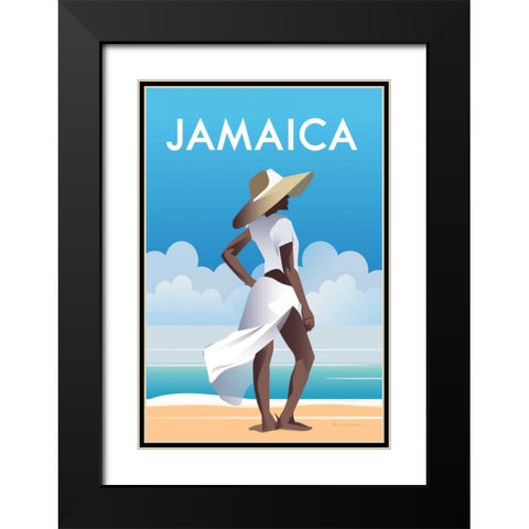 Jamaica Black Modern Wood Framed Art Print with Double Matting by Escalante, Omar