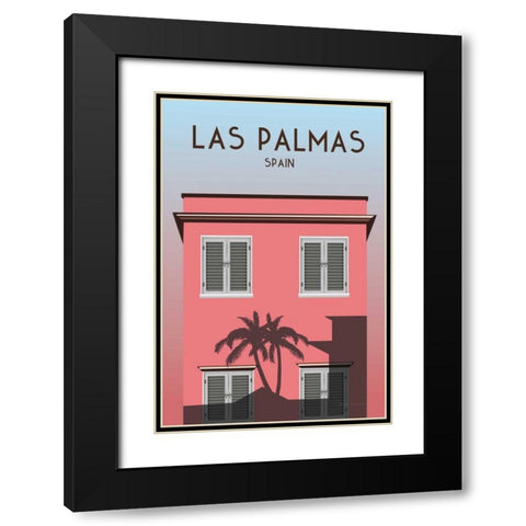 Las Palmas Black Modern Wood Framed Art Print with Double Matting by Escalante, Omar