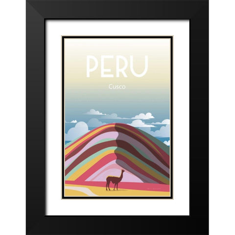 Peru Black Modern Wood Framed Art Print with Double Matting by Escalante, Omar