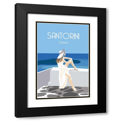Santori Black Modern Wood Framed Art Print with Double Matting by Escalante, Omar
