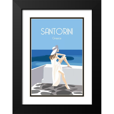 Santori Black Modern Wood Framed Art Print with Double Matting by Escalante, Omar