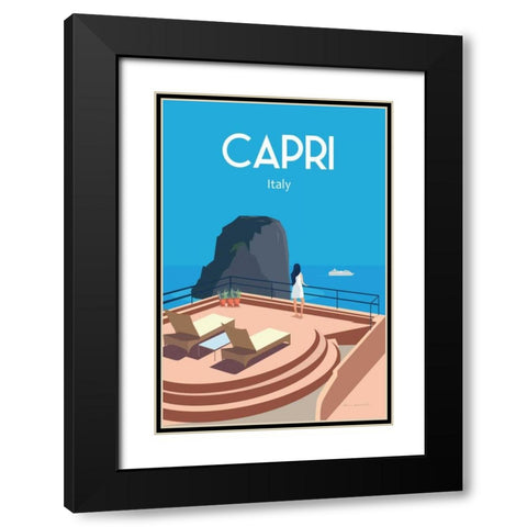 Capri Black Modern Wood Framed Art Print with Double Matting by Escalante, Omar