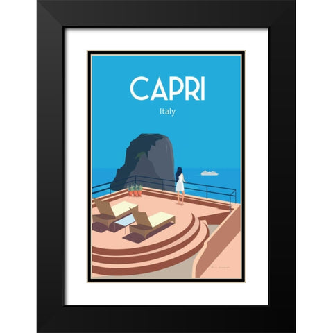 Capri Black Modern Wood Framed Art Print with Double Matting by Escalante, Omar