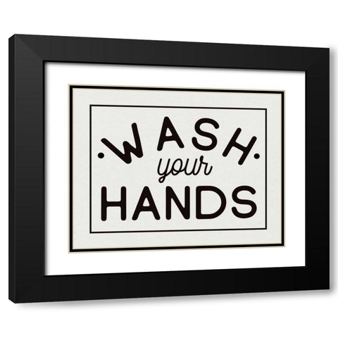 Bathroom Rules I Black Modern Wood Framed Art Print with Double Matting by Wild Apple Portfolio