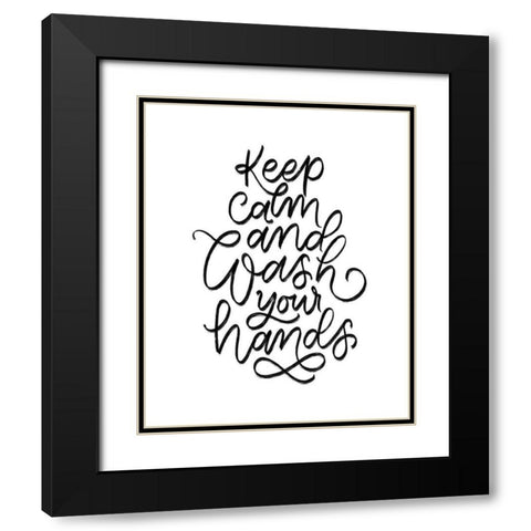 Wash Your Hands I Black Modern Wood Framed Art Print with Double Matting by Thorns, Becky