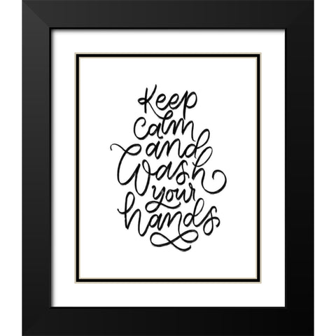 Wash Your Hands I Black Modern Wood Framed Art Print with Double Matting by Thorns, Becky