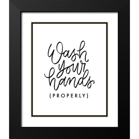 Wash Your Hands III Black Modern Wood Framed Art Print with Double Matting by Thorns, Becky