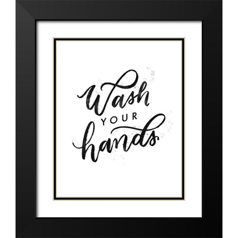 Wash Your Hands IV Black Modern Wood Framed Art Print with Double Matting by Thorns, Becky