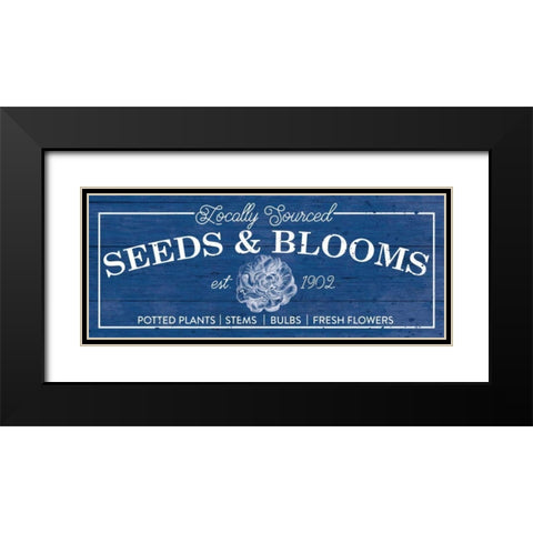 Flower Market II Classic Blue Black Modern Wood Framed Art Print with Double Matting by Wild Apple Portfolio
