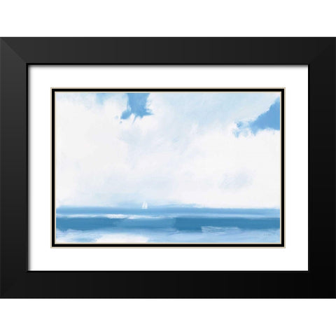 Oceanview Sail Black Modern Wood Framed Art Print with Double Matting by Wiens, James