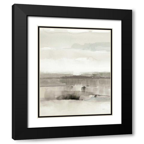 Influence of Line and Color Neutral Crop Black Modern Wood Framed Art Print with Double Matting by Schick, Mike