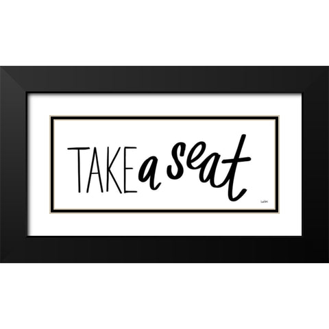 Bathroom Etiquette X Black Modern Wood Framed Art Print with Double Matting by York, Leah