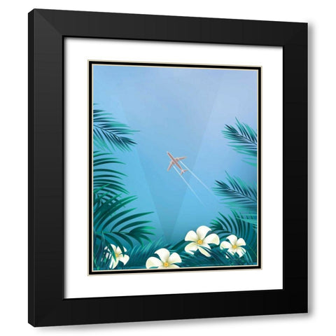 Miami No Words Black Modern Wood Framed Art Print with Double Matting by Escalante, Omar