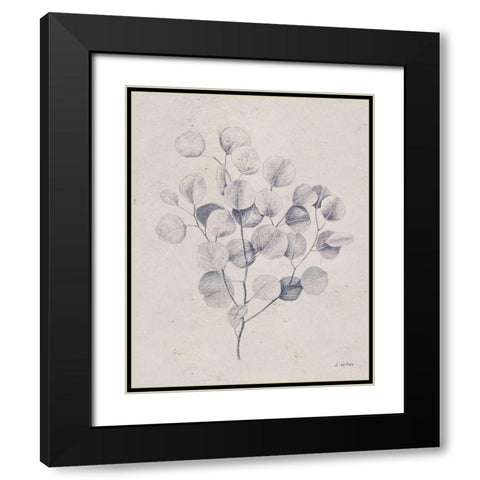 Soft Summer Sketches II Navy Black Modern Wood Framed Art Print with Double Matting by Wiens, James