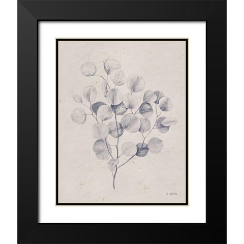 Soft Summer Sketches II Navy Black Modern Wood Framed Art Print with Double Matting by Wiens, James