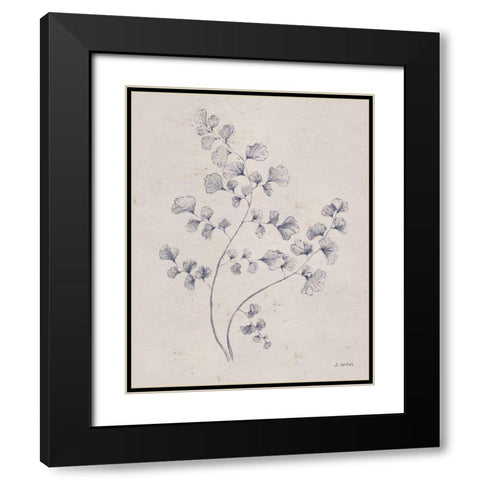 Soft Summer Sketches IV Navy Black Modern Wood Framed Art Print with Double Matting by Wiens, James