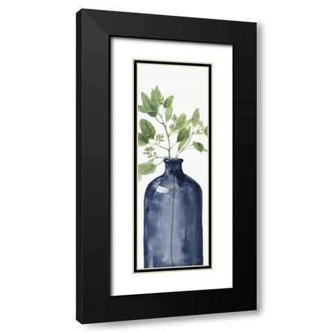 Mixed Greenery I Navy Black Modern Wood Framed Art Print with Double Matting by Audit, Lisa