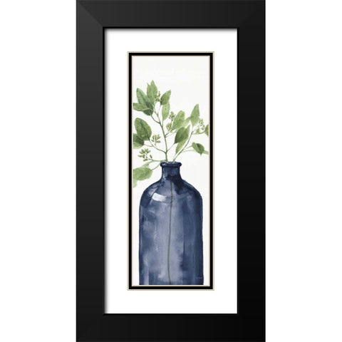 Mixed Greenery I Navy Black Modern Wood Framed Art Print with Double Matting by Audit, Lisa