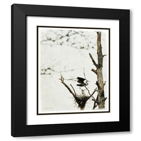 Poised Black Modern Wood Framed Art Print with Double Matting by Van Swearingen, Debra