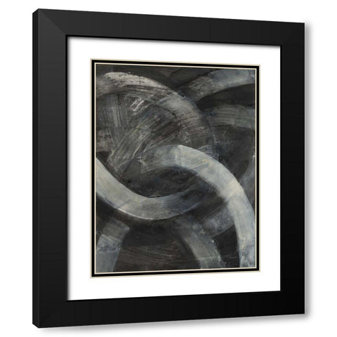 Knots I Black Modern Wood Framed Art Print with Double Matting by Hristova, Albena