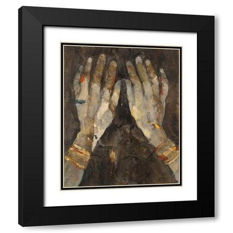 Hands of Time I Black Modern Wood Framed Art Print with Double Matting by Hristova, Albena