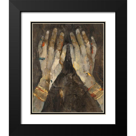 Hands of Time I Black Modern Wood Framed Art Print with Double Matting by Hristova, Albena