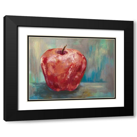 Red Apple Crop Black Modern Wood Framed Art Print with Double Matting by Vertentes, Jeanette