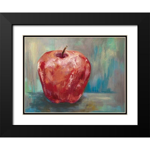 Red Apple Crop Black Modern Wood Framed Art Print with Double Matting by Vertentes, Jeanette