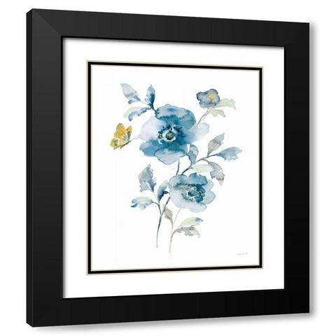 Blues of Summer II Gilded Black Modern Wood Framed Art Print with Double Matting by Nai, Danhui